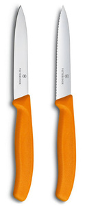 Набор Victorinox кухонный, 2 предмета, лезвие прямое и волнистое, оранжевый