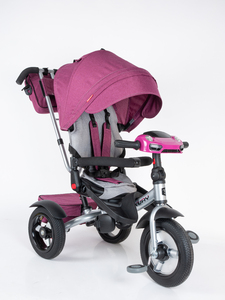 Велосипед коляска трехколесный с ручкой, Tech Team Luxury music фиолетовый 2026, фото 2