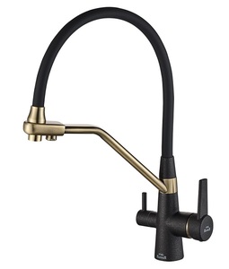 Смеситель для кухни ZORG Steel Hammer (SH 903-6 BLACK BR) Бронза Металл Черный, фото 1