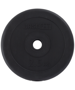 Диск пластиковый BASEFIT BB-203, d=26 мм, черный, 2,5 кг