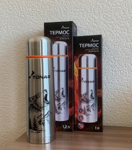 Термос  TONAR серебристый 1литр Волк (HS.TM-050-W), фото 7