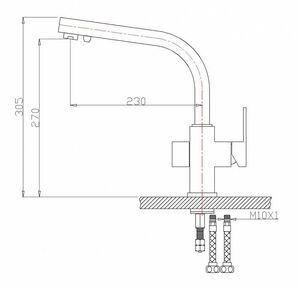 Смеситель для кухни ZORG Sanitary (ZR 311 YF-SATIN) Сатин, фото 2