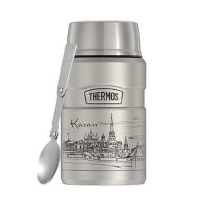 Термос из нерж. стали с ложкой тм THERMOS SK3021(Kazan) 0,7L, фото 1