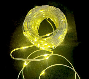 Инновационная водонепроницаемая LED-гирлянда ЛАМПОВА "Звёздный путь" теплый белый, 200 ламп, 22 метра (TYL-30-SB+220-WWL200-22), фото 3