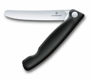 Нож Victorinox столовый, лезвие 11 см, серрейторная заточка, черный, фото 3