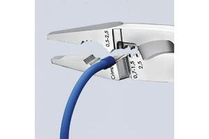 Клещи электромонтажные, KNIPEX 6-в-1, зачистка 0.75 – 1.5 / 2.5 мм², рез Ø 15 мм / 50 мм², 200 мм, защёлка, фосфатированные, обливные ручки, SB, фото 6