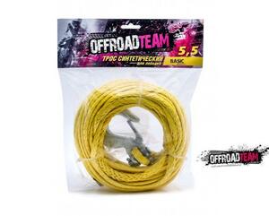 Трос синтетический OffRoadTeam Basic 5,5мм х 15м, с крюком, фото 2