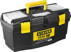 Пластиковый ящик для инструментов STAYER  VEGA-19 490 х 250 х 250 мм (19") 38105-18