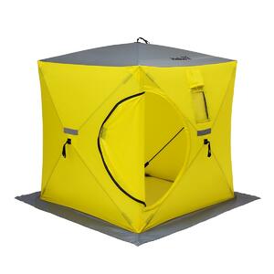 Палатка зимняя Куб 1,8х1,8 yellow/gray (HS-ISC-180YG) Helios, фото 2