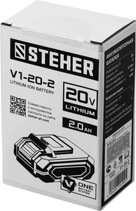 Аккумуляторная батарея STEHER 20В 2 Ач Li-Ion тип V1 V1-20-2, фото 2