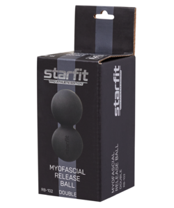 Мяч для МФР Starfit RB-102, 6 см, силикагель, двойной, черный, фото 3