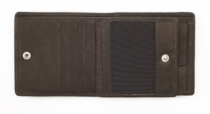 Портмоне Zippo, коричневое, натуральная кожа/холщовая ткань, 11×1,5×10,5 см, фото 3
