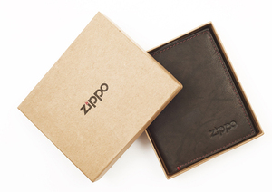 Портмоне Zippo, коричневое, натуральная кожа, 10×1,5×12,3 см, фото 4