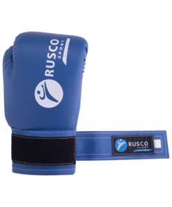 Перчатки боксерские детские, Rusco 6oz, к/з, синий, фото 5