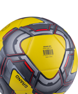 Мяч футбольный Jögel Grand №5, желтый/серый/красный, фото 6