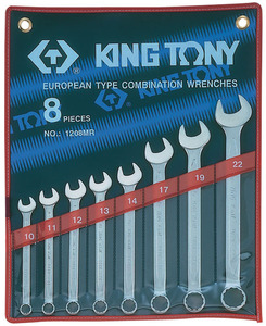 Набор комбинированных ключей, 10-22 мм, 8 предметов KING TONY 1208MR, фото 1
