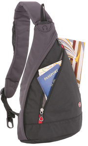 Рюкзак Swissgear с одним плечевым ремнем, черный/серый, 25x15x45 см, 7 л, фото 2