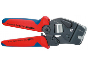 Пресс-клещи KNIPEX для контактных гильз DIN 46228 1+4, обжим: квадрат, торцевые, 1 гнездо, 0.08-10 + 16 мм², 2 х 6 мм², длина 190 мм, фото 2