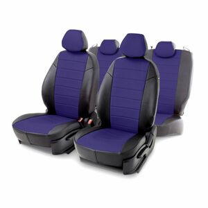 Чехлы из экокожи Seintex для Subaru Forester III (подлокотник без подстаканников) 2008-2012 (синий, 316722), фото 1