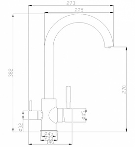 Смеситель для кухни ZORG Steel Hammer (SH 713 BLACK CR) Хром Металл Черный, фото 2
