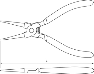 Thorvik IRSP180 Щипцы прямые для стопорных колец с ПВХ рукоятками, сжим, 180 мм, 12-65 мм, фото 2