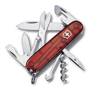 Нож Victorinox Climber, 91 мм, 14 функций, полупрозрачный красный, фото 1