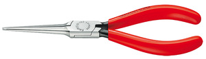 Длинногубцы, острые плоские прямые гладкие губки 55 мм, длина 160 мм, фосфатированные, обливные ручки KNIPEX KN-3111160, фото 1