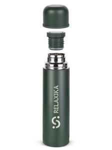 Термос Relaxika 101 (1 литр), хаки (стикерпак "Кемпинг"), фото 3