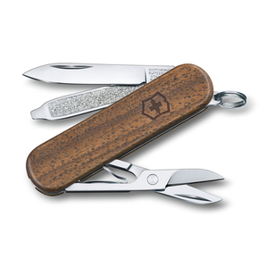 Нож-брелок Victorinox Classic SD, 58 мм, 5 функций, рукоять из орехового дерева, фото 1