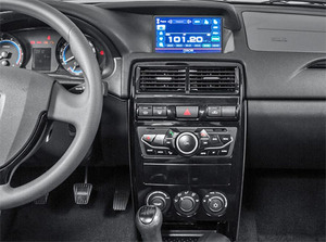 Рамка InCar для UMS LADA Priora 2010-2014, 9" BLACK royal (тип6 карман с крышкой), фото 5