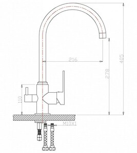 Смеситель для кухни ZORG Sanitary (ZR 317 YF-33) Хром, фото 2