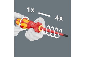 Набор насадок с 2 рукоятками-держателями WERA WE-006640, 16 пр.Kraftform Kompakt Turbo i 1 VDE Tool Finder, фото 4