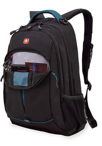 Рюкзак Swissgear, черный/бирюзовый, 32x15x46 см, 22 л, фото 4