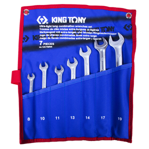 Набор комбинированных удлиненных ключей, 8-19 мм, чехол из теторона, 7 предметов KING TONY 12C7MRN, фото 1