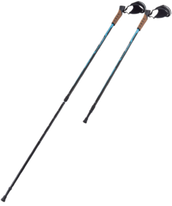 Скандинавские палки Berger Nimbus, 77-135 см, 2-секционные, черный/голубой, фото 2