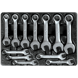 Набор комбинированных укороченных ключей, 8-19 мм, ложемент, 12 предметов KING TONY 9-1282MR, фото 1
