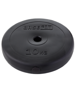 Диск пластиковый BASEFIT BB-203 d=26 мм, черный, 10 кг