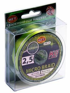 Леска плетёная WFT KG MICRO BRAID Chartreuse 150/0035