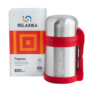 Термос универсальный (для еды и напитков) Relaxika 201 (0,8 литра), стальной, фото 1