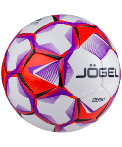 Мяч футбольный Jögel Derby №5, белый/фиолетовый/оранжевый, фото 2