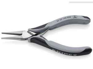 Длинногубцы Knipex захватные для электроники ESD, антистатические, плоские губки, 145 мм, 2-комп ручки, фото 2