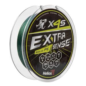 Шнур Extrasense X4S PE Green 92m 0.6/10LB 0.14mm (HS-ES-X4S-0.6/10LB) Helios, фото 1