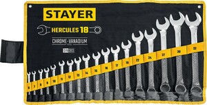 Набор комбинированных гаечных ключей STAYER HERCULES 18 шт 6 - 32 мм 27081-H18, фото 1