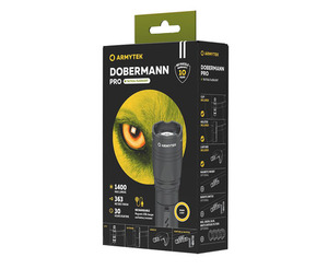 Фонарь Armytek Dobermann Pro Magnet USB, 1400 лм, теплый свет, аккумулятор, фото 1