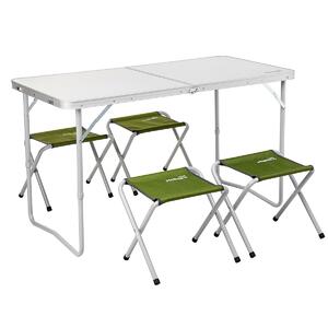 Набор мебели (СТАЛЬ) стол+4 табурета (сумка/молния) Green (Т-FS-21407+21124-SG) Helios (ГК Тонар) (0, фото 1