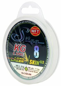 Шнур плетёный WFT KG SLIGG LAZER SKIN G2 x8 Chartreuse150/006, фото 1