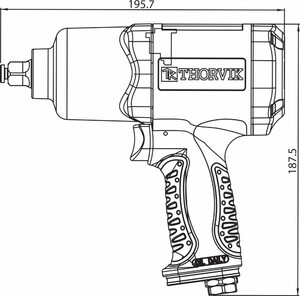 Thorvik AIW1268 Гайковерт ударный пневматический, композитный корпус, 1/2"DR 7500 об/мин, 680 Нм, фото 2