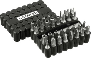 Набор специальных бит STAYER с магнитным адаптером 33 шт. 26084-H33, фото 1
