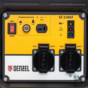 Генератор инверторный GT-3500iF, 3.5 кВт, 230 В, бак 5 л, открытый корпус, ручной старт Denzel, фото 8
