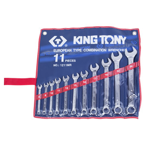 Набор комбинированных ключей, 8-24 мм, 11 предметов KING TONY 1211MR, фото 1